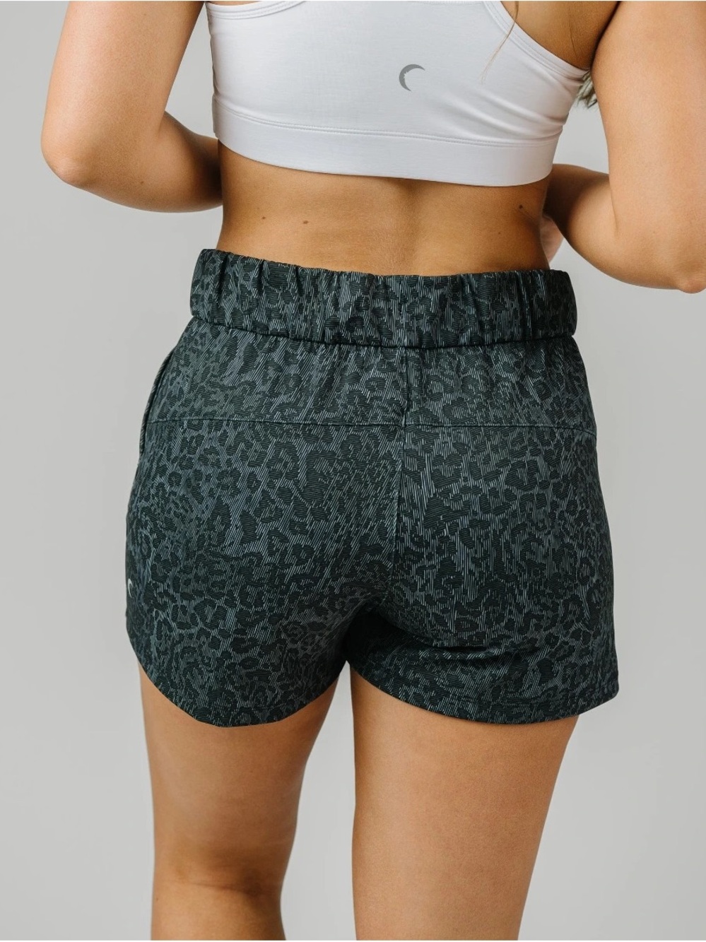 Black Leopard Club Shorts